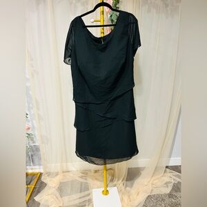 Elegant Black Layered Midi Dress